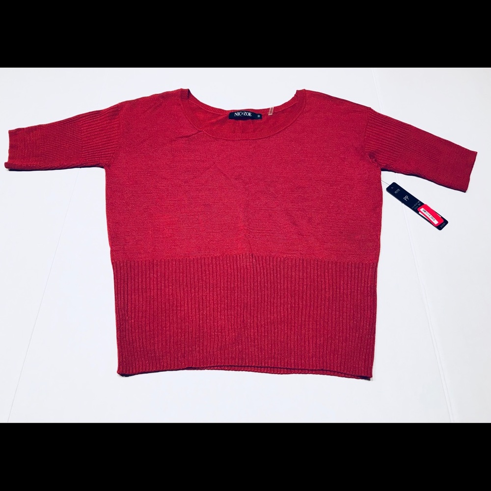 NWT NIC+ZOE Knit Crop Top Size PP (love1)